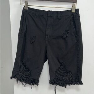 Stylish Black Distressed woman Shorts